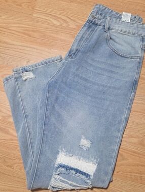 Manfinity Light Blue Distressed Women's Jeans Size M